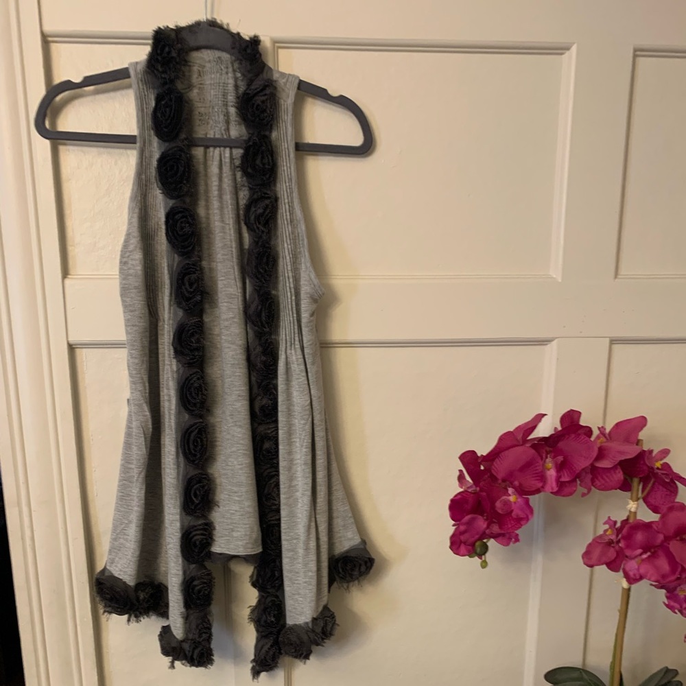 Gray knit vest